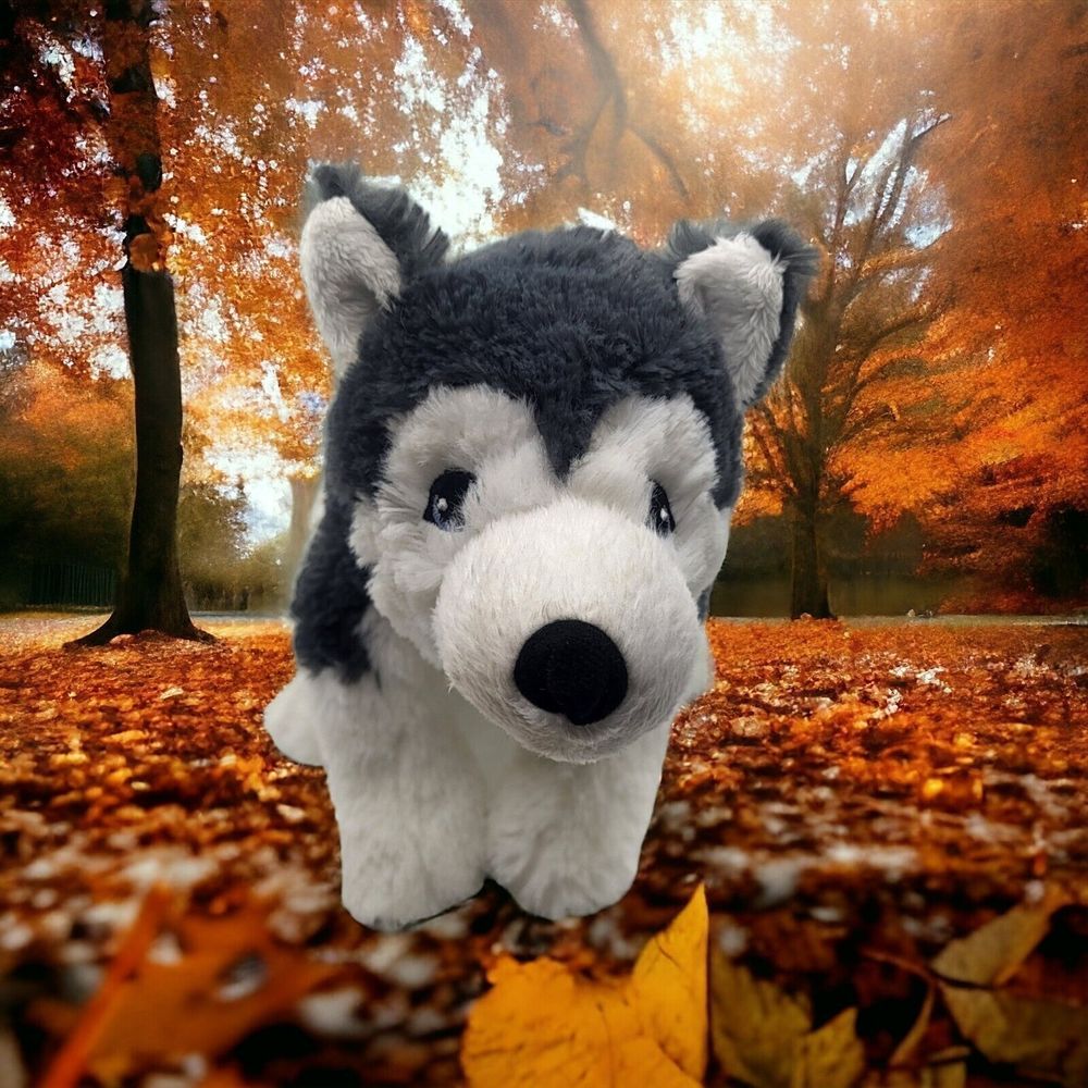 Ikea Livlig Plush Siberian Husky Wolf Puppy Dog Stuffed Animal Soft Toy 11”